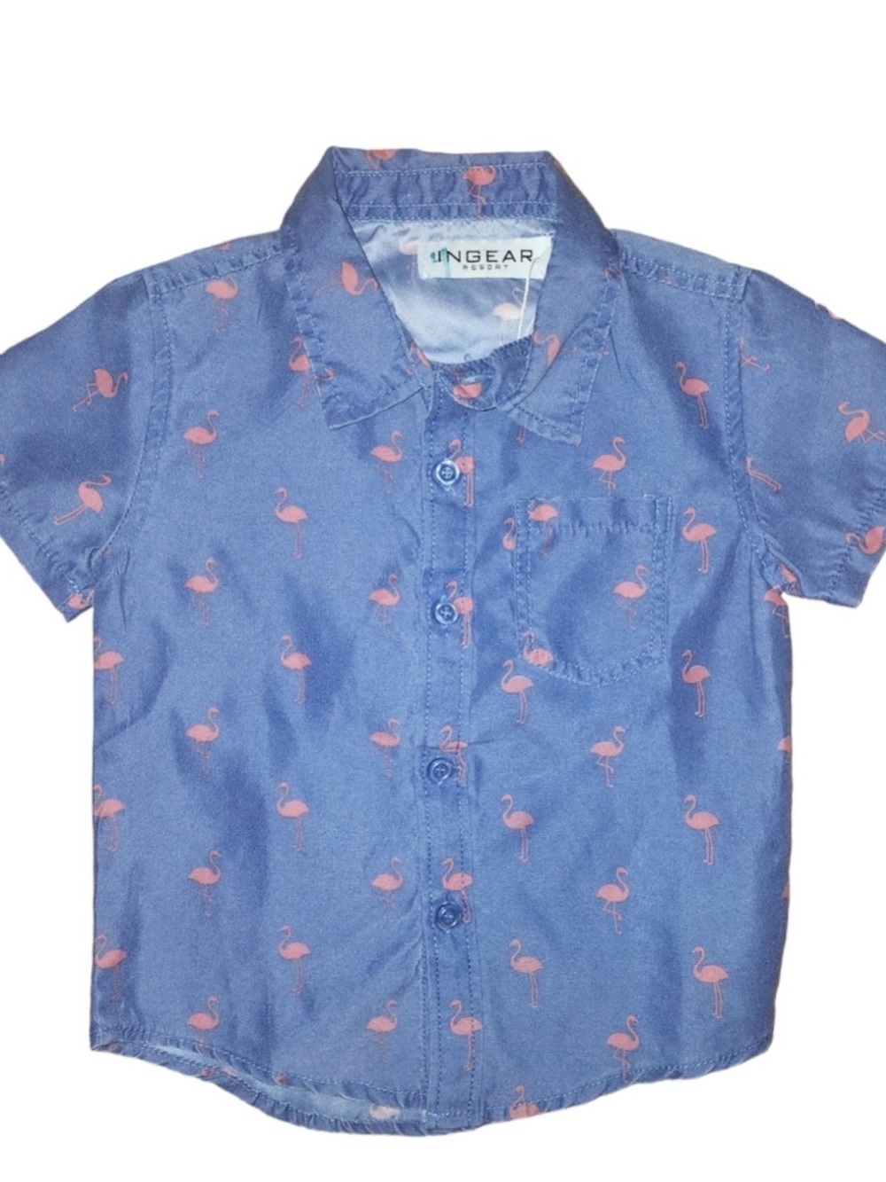 INGEAR Resort Flamingo Button Down Shirt Size 3T